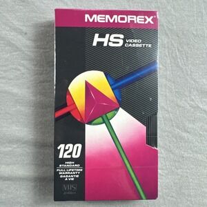 Memorex HS BLANK VHS Video Cassette T-120 New & Sealed High Standard Tape USA